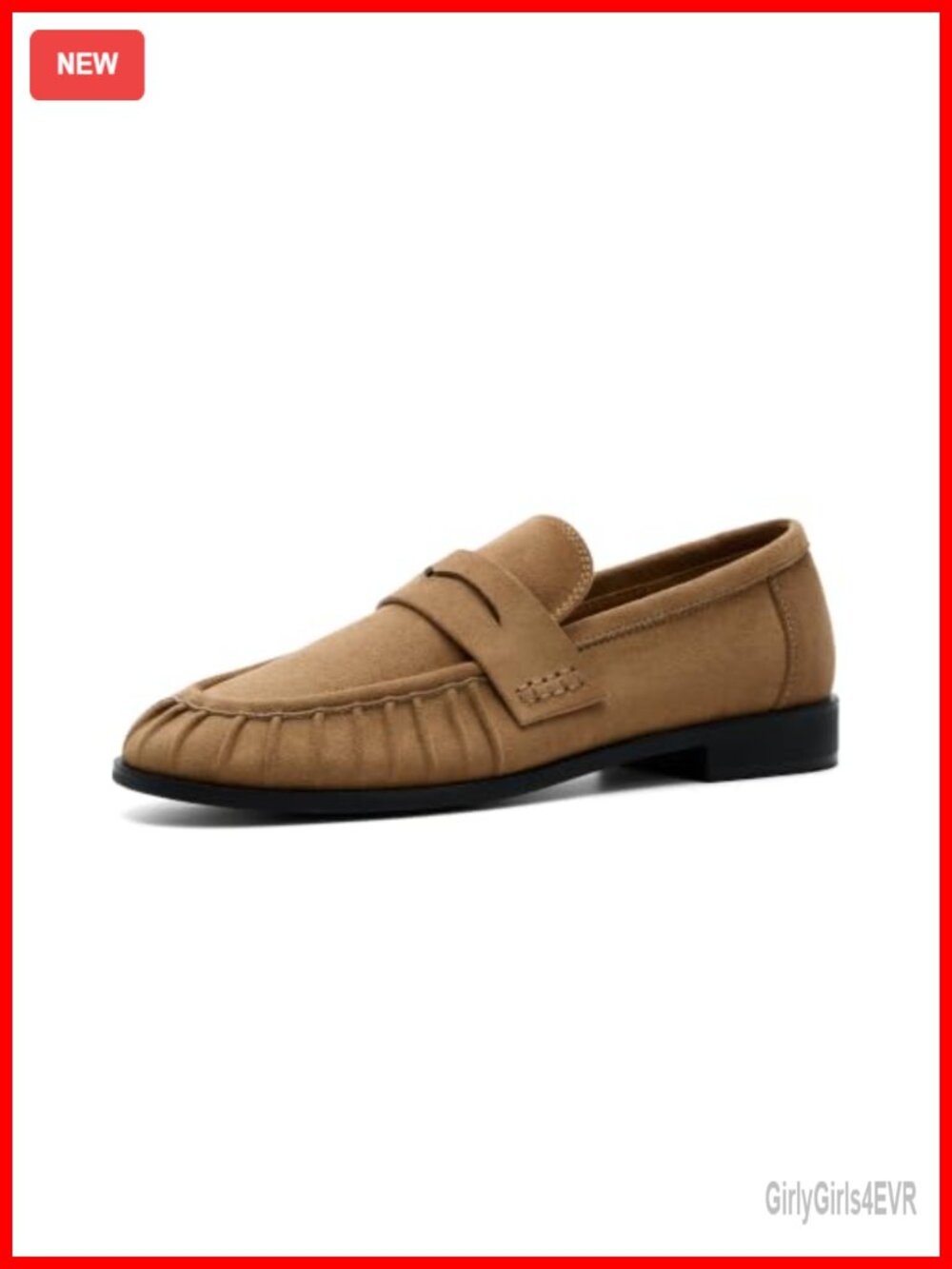 Horsebit Penny Loafers Women Comfortable Flats Faux Suede Slip-On Shoes